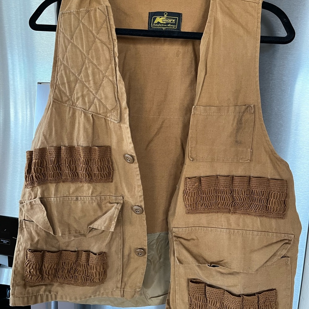 Vintage khaki shotgun vest Kmart brand M mens